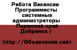 Работа Вакансии - Программисты, системные администраторы. Пермский край,Добрянка г.